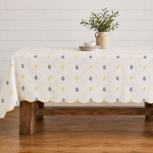 Farmhouse Kitchen Yellow Trim Apple Tablecloth Country 90x60" Rectangular Light